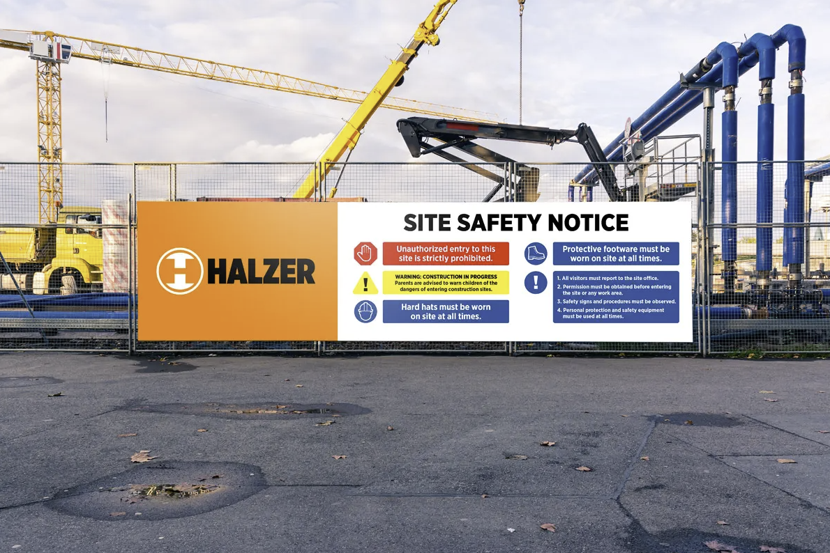 Large-format banner and site signage installation, Miami